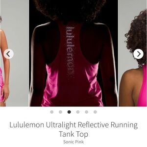 Lululemon Special Edition Ultralight Reflective Running Tank Top Sonic Pink Sz 4